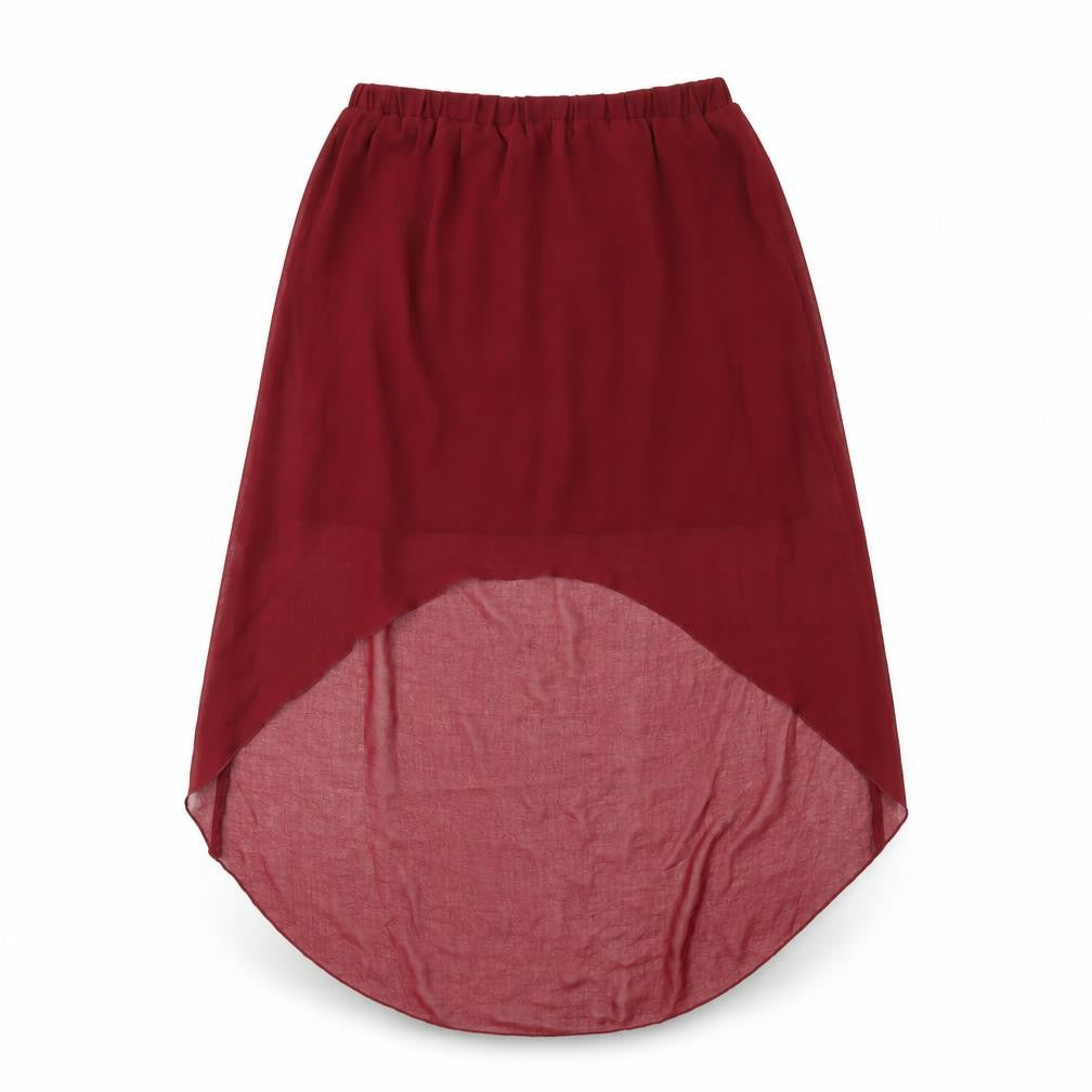 Front view of New Look girls’ red tulip skirt, size 13, years