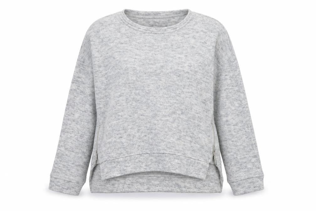Front view of New Look women’s grey knit jumper, size UK 10