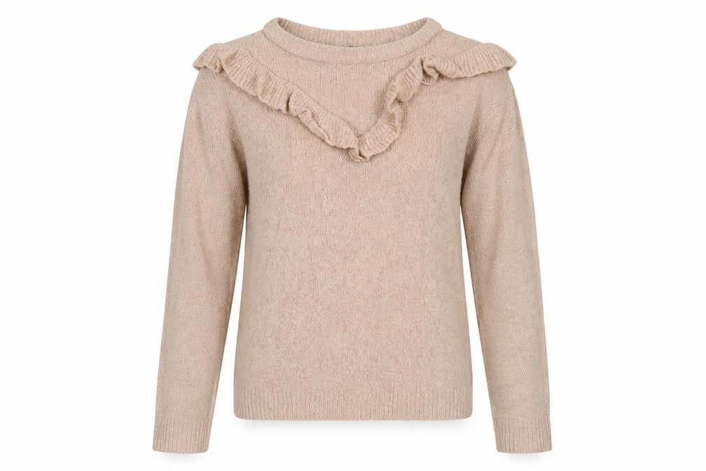 Front view of Fluid women’s pink knit jumper, size UK 8