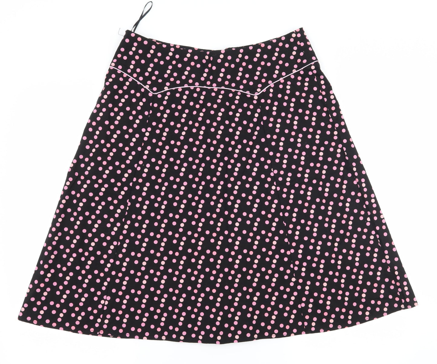 Bay Womens Black Polka Dot  Flare Skirt Size 12