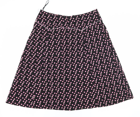 Bay Womens Black Polka Dot  Flare Skirt Size 12