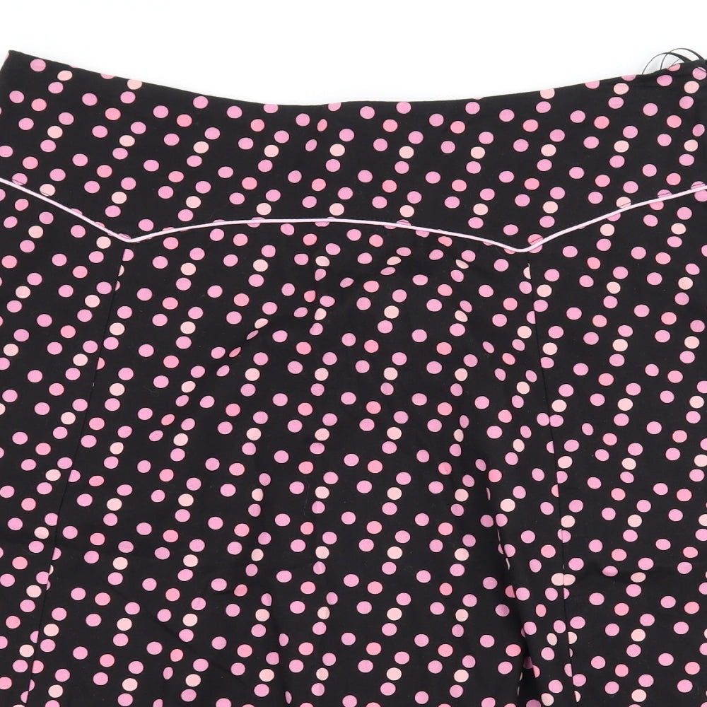 Bay Womens Black Polka Dot  Flare Skirt Size 12
