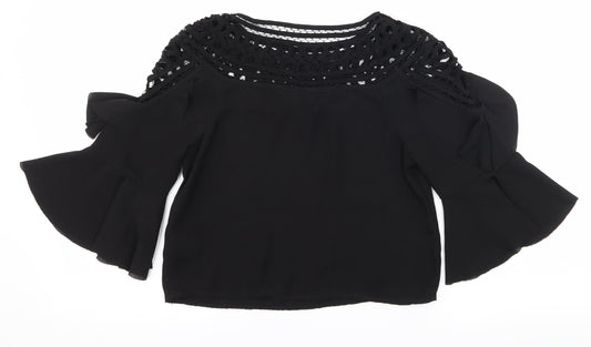 H&M Womens Black   Basic Blouse Size 6