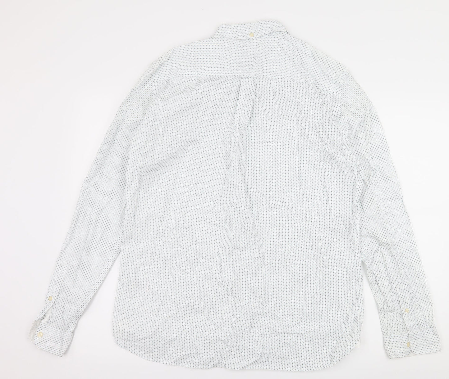 NEXT Mens White Polka Dot   Button-Up Size L