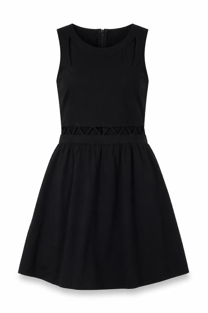 H&M Womens Black   Fit & Flare  Size 10  - Cut Out Waist