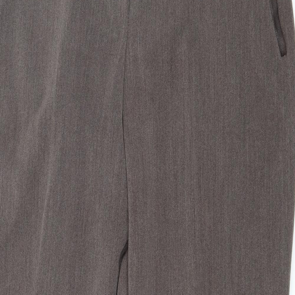Close-up detail of Afibel women’s grey trousers, size UK 14, 30-inch leg