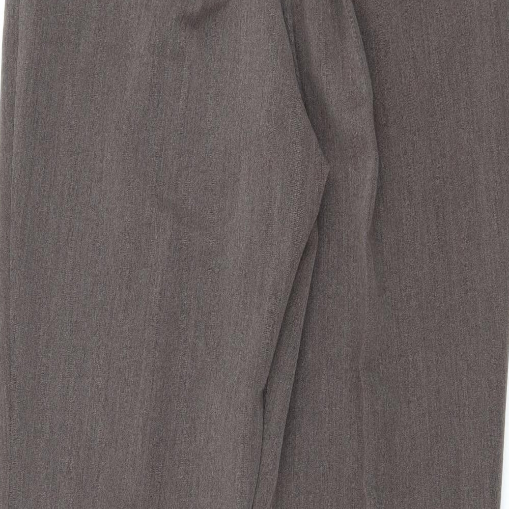 Brand and care label for Afibel women’s grey trousers, size UK 14, 30-inch leg