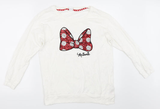 Disney Womens White   Pullover Sweatshirt Size 10