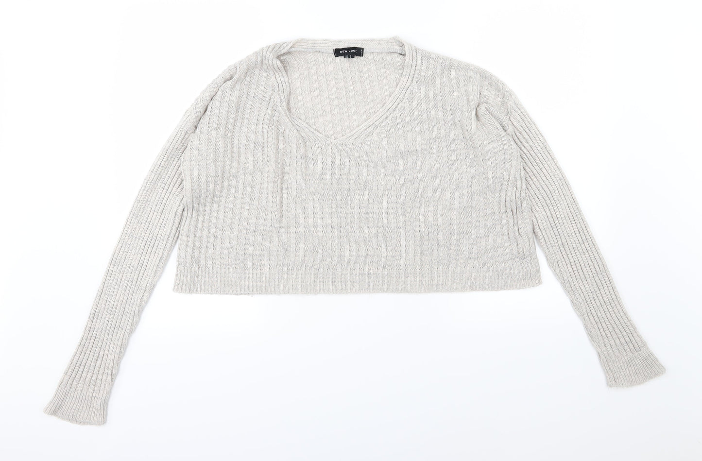 New Look Womens Grey  Knit Pullover Jumper Size S