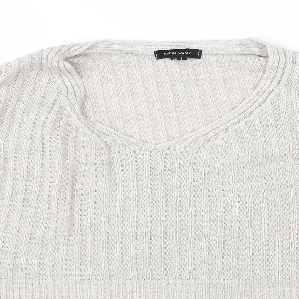 New Look Womens Grey  Knit Pullover Jumper Size S