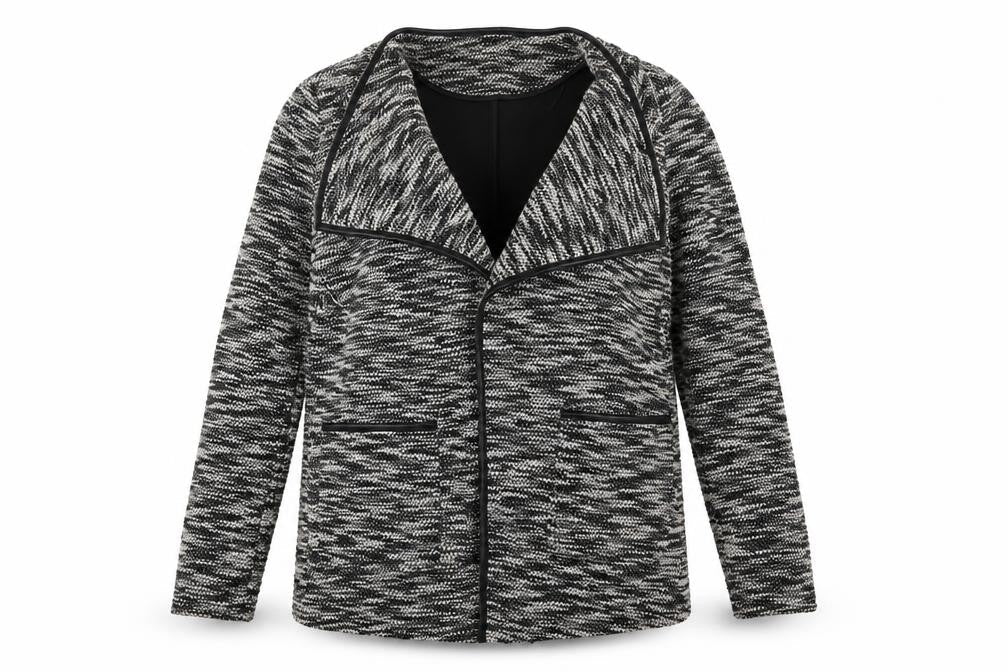 Front view of George women’s grey knit jacket blazer, size UK 12