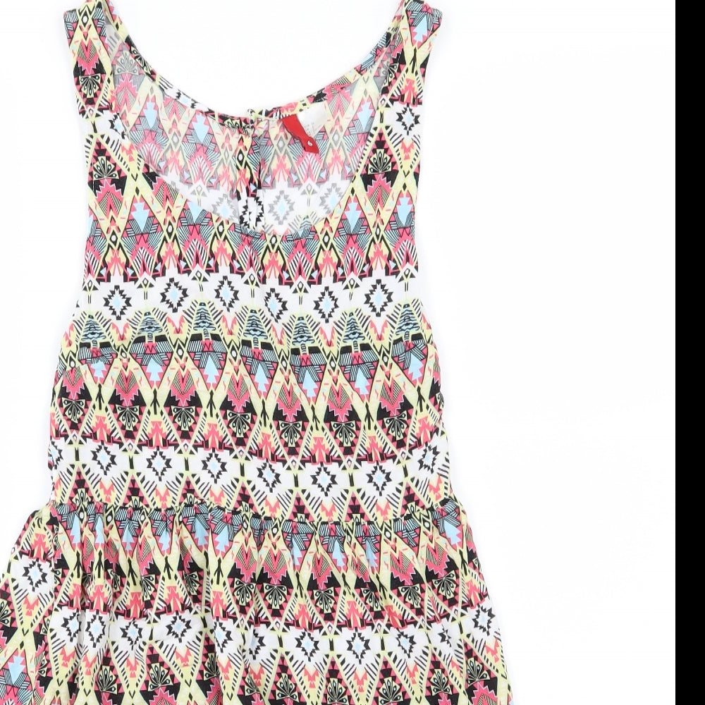 H&M Womens Multicoloured Geometric  A-Line  Size 6