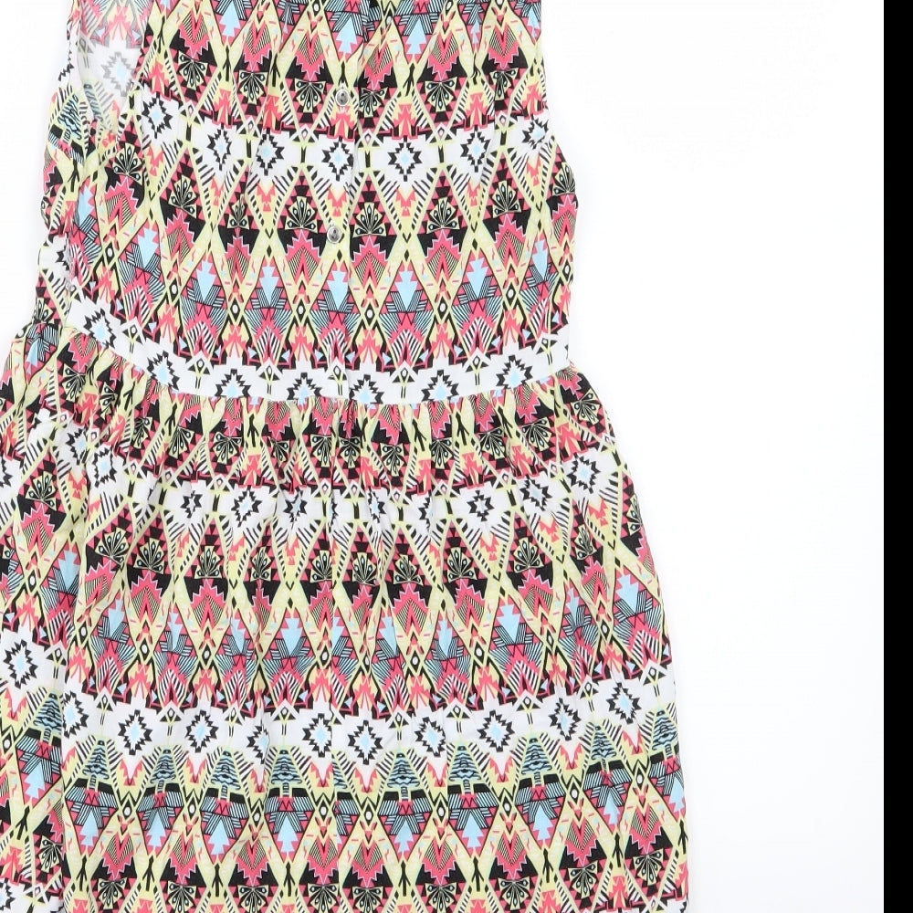 H&M Womens Multicoloured Geometric  A-Line  Size 6