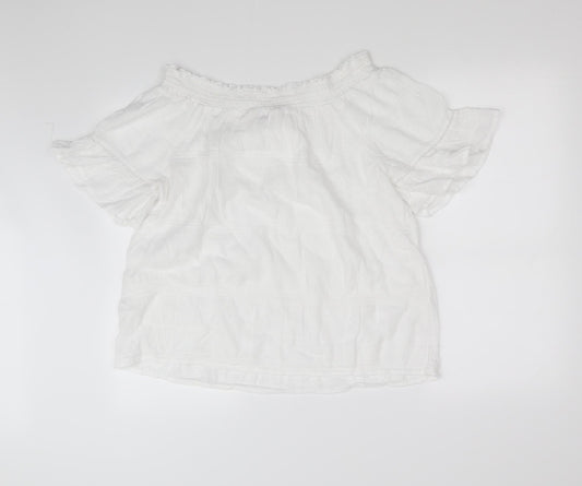 casual collection  Womens White Houndstooth  Basic Blouse Size 16