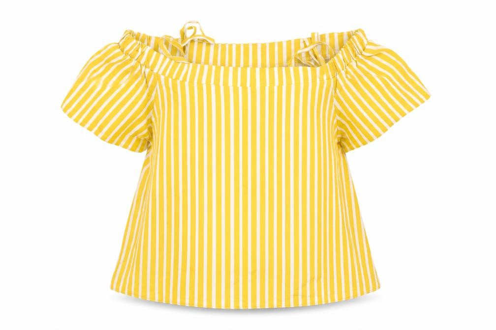 Primark Girls Yellow Striped  Basic Blouse Size 10-11 Years
