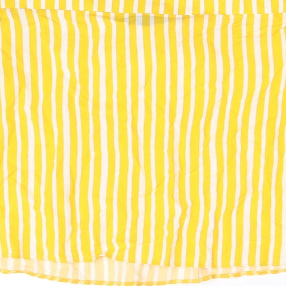 Primark Girls Yellow Striped  Basic Blouse Size 10-11 Years