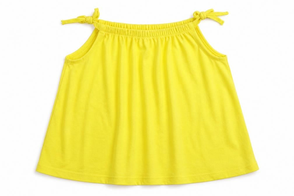 Front view of Marks & Spencer girls’ yellow basic t-shirt, size 5-6, years
