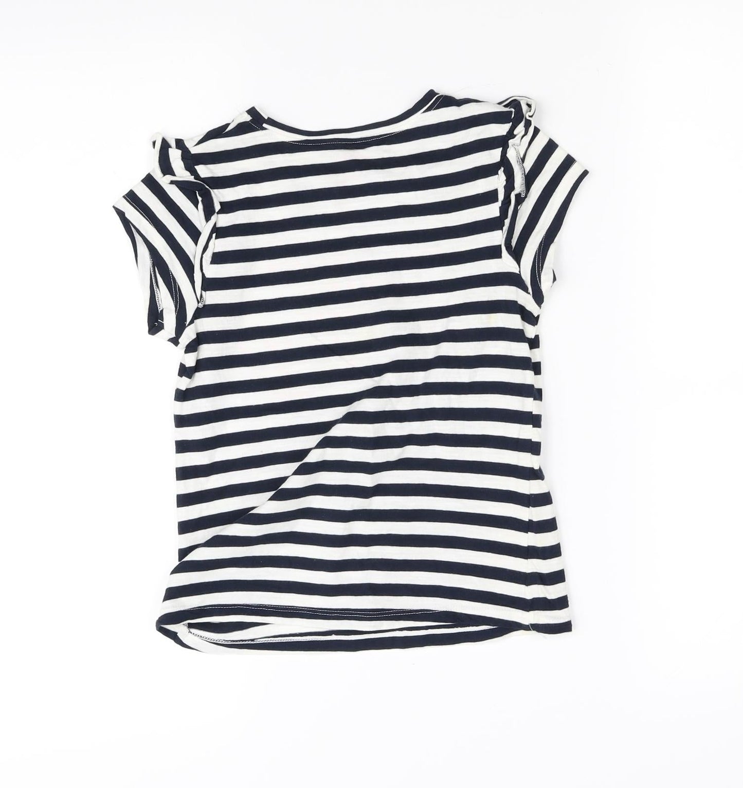 pre worn Girls Black Spotted  Basic T-Shirt Size 7 Years