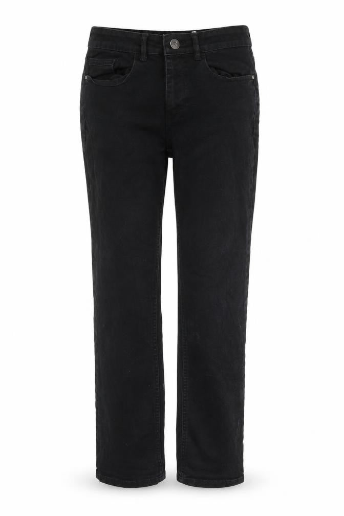 Front view of Denim & Co. women’s beige trousers, size UK 32, in, 33-inch leg