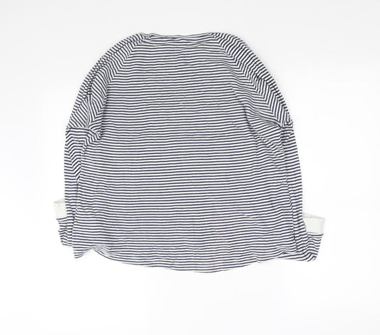 pre worn Womens Black Striped  Pullover Jumper Size L