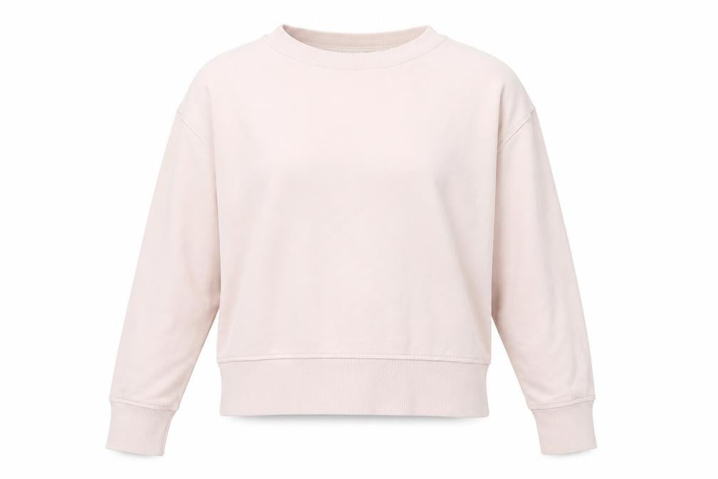 Front view of H&M women’s pink jumper, size UK 10