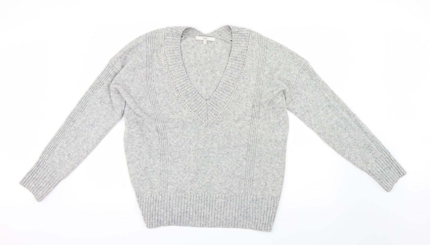 NEXT Womens Grey  Knit Pullover Jumper Size M