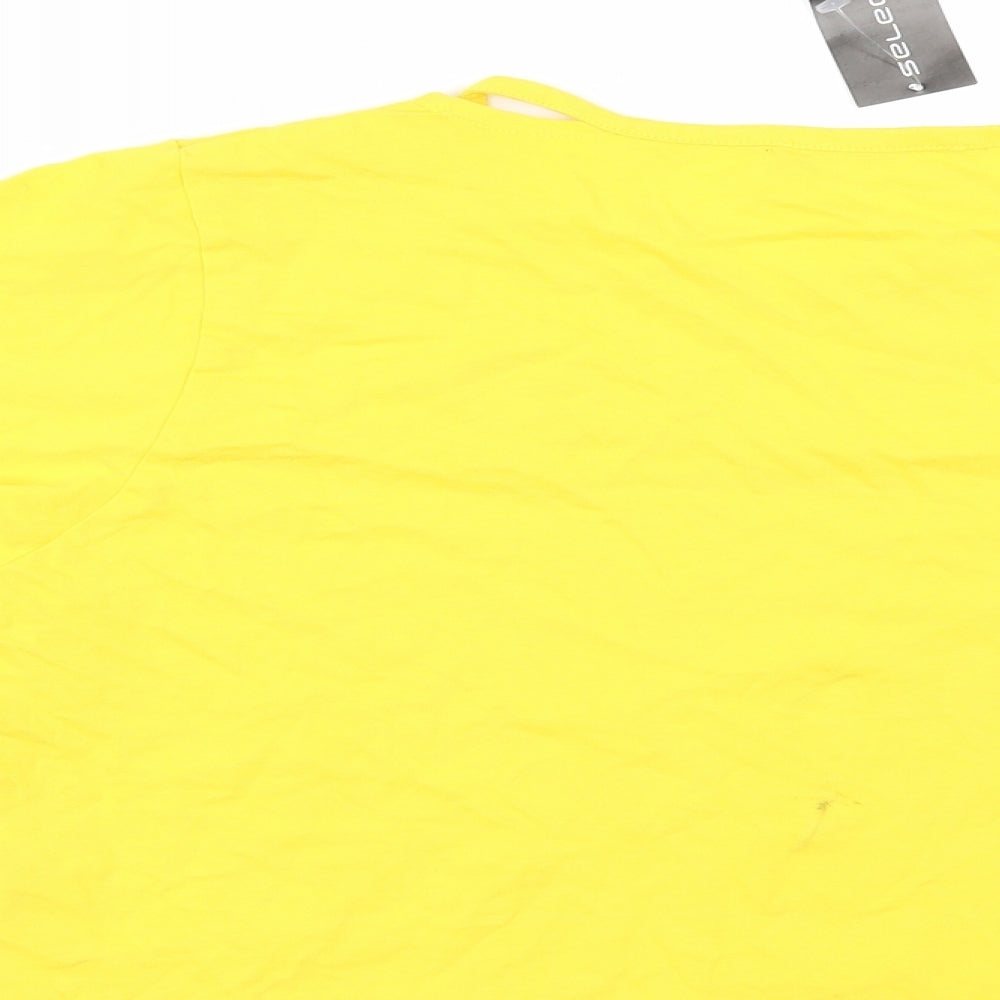 Select Womens Yellow   Basic T-Shirt Size 12