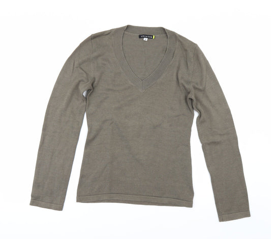 chrisline Womens Beige   Pullover Jumper Size S