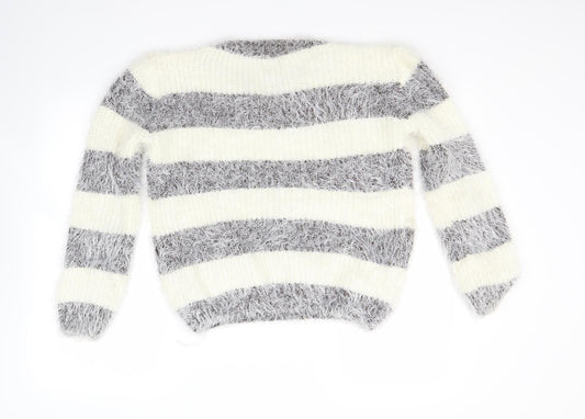Buisdael Womens Ivory Striped  Pullover Jumper Size M