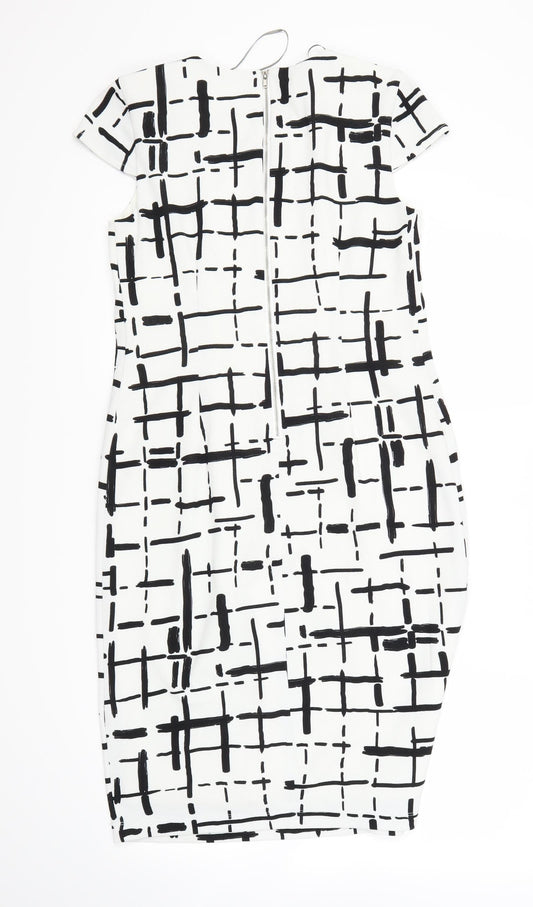 Muse Womens White Check  A-Line  Size 10