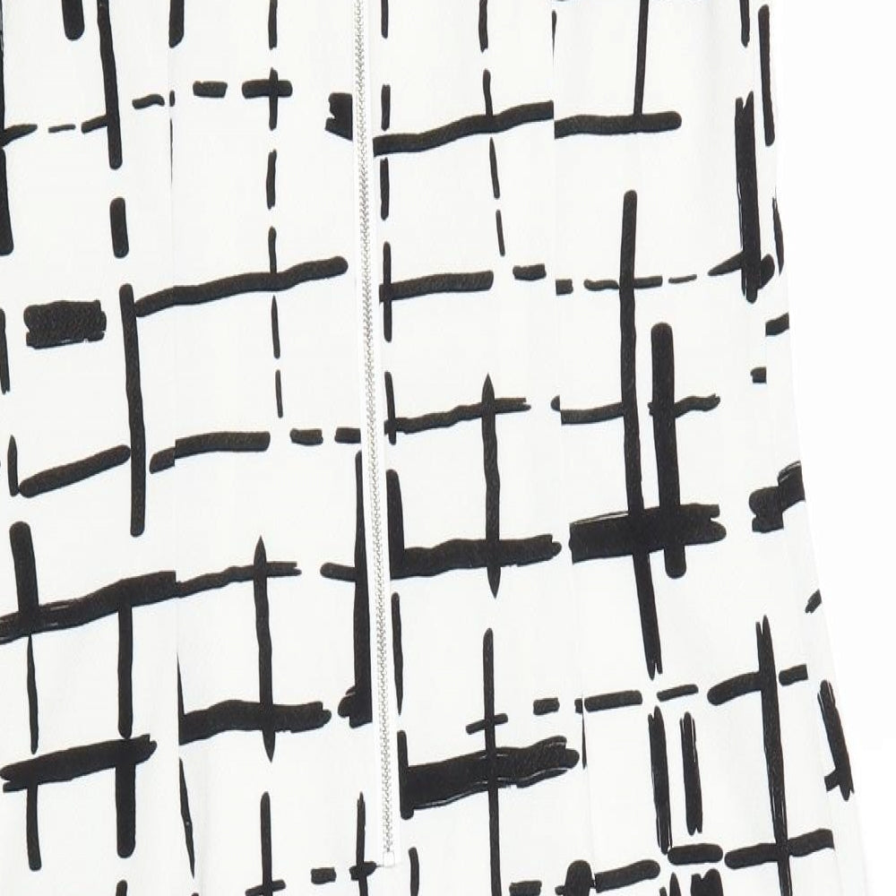Muse Womens White Check  A-Line  Size 10