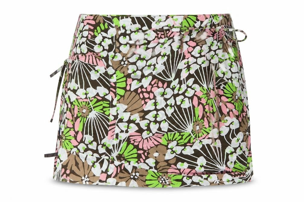 Front view of Gap women’s multicoloured floral a-line skirt, size UK 4