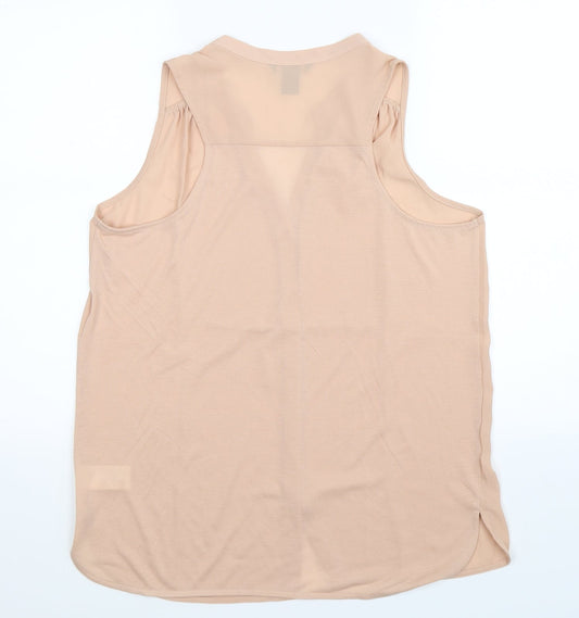 H&M Womens Beige   Basic Button-Up Size S