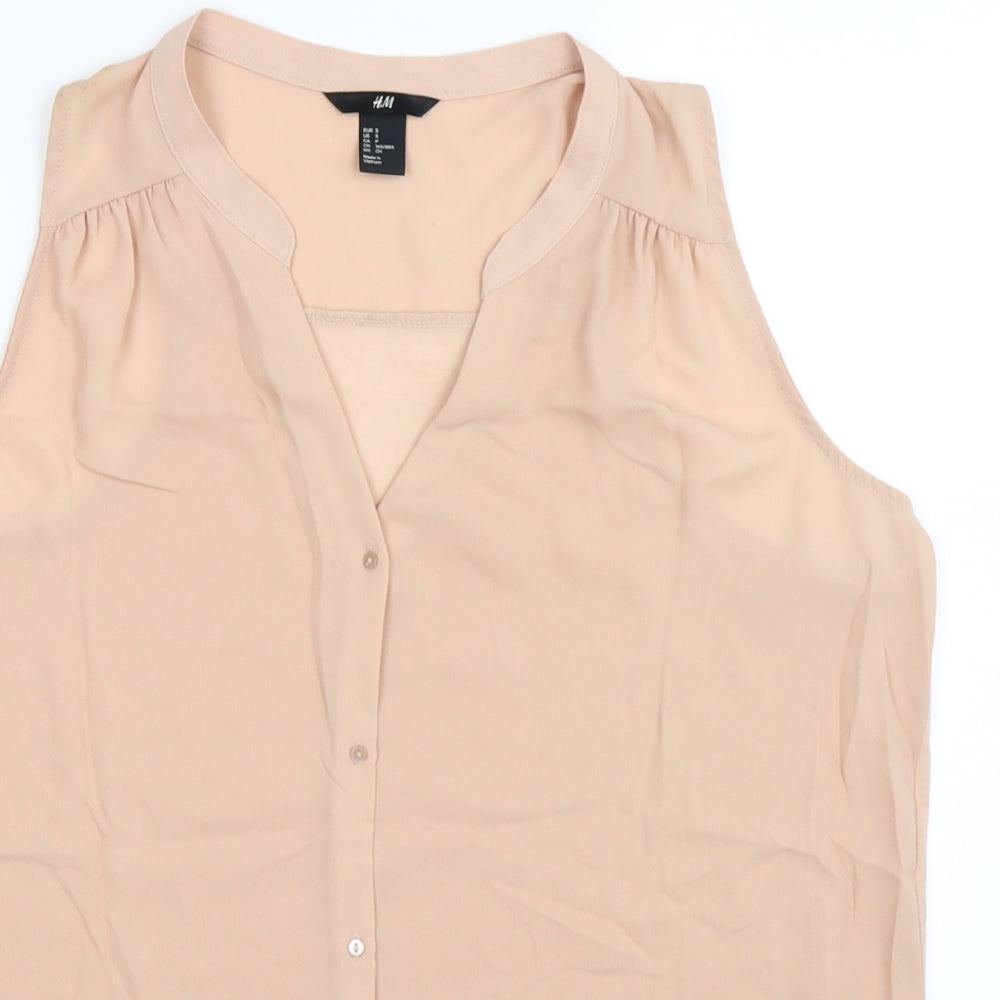 H&M Womens Beige   Basic Button-Up Size S