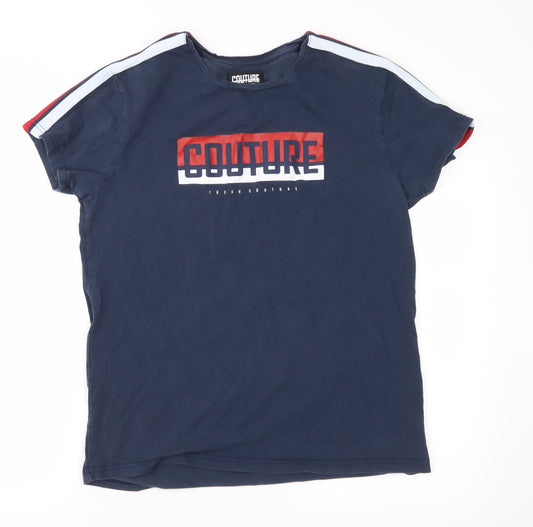 Couture Mens Blue  Jersey  T-Shirt Size M
