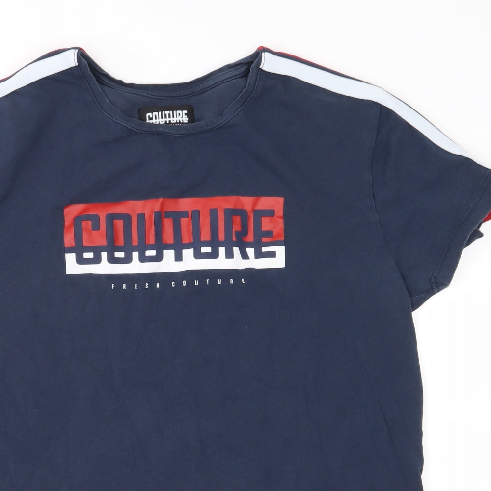 Couture Mens Blue  Jersey  T-Shirt Size M