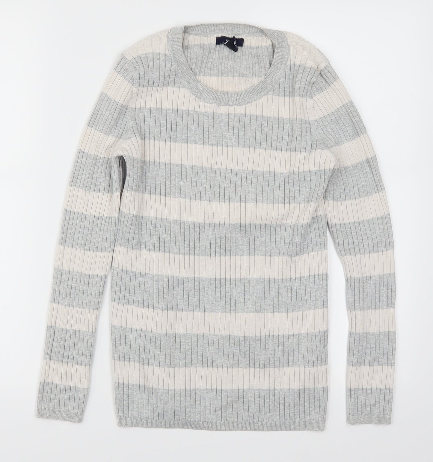 Gap Womens Grey Striped  Pullover Jumper Size M