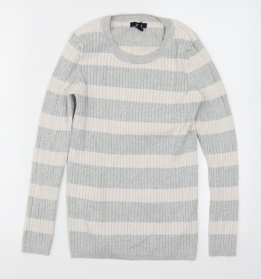 Gap Womens Grey Striped  Pullover Jumper Size M