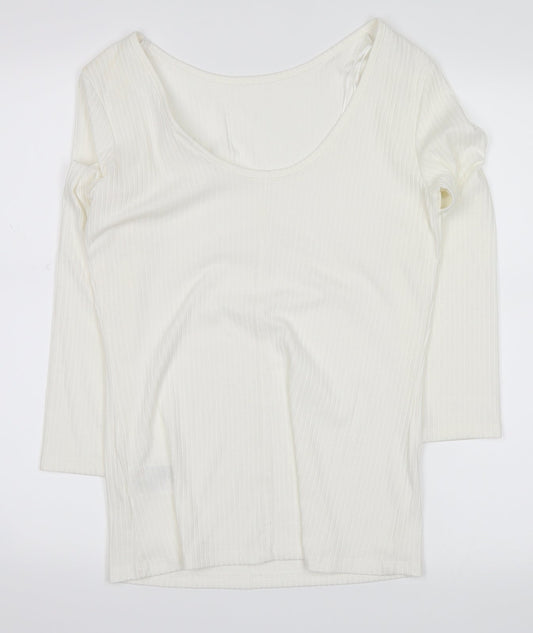 H&M Womens White   Pullover Jumper Size M