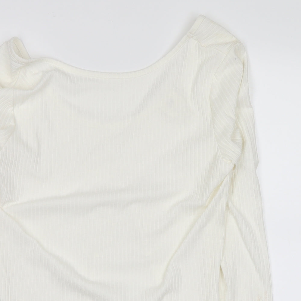 H&M Womens White   Pullover Jumper Size M