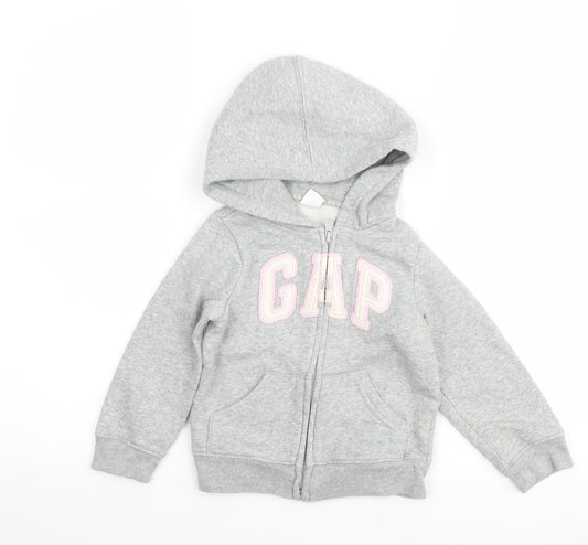 Gap Girls Grey   Full Zip Hoodie Size 3 Years