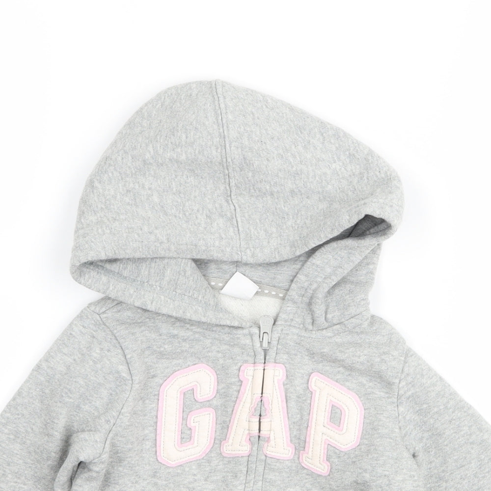 Gap Girls Grey   Full Zip Hoodie Size 3 Years