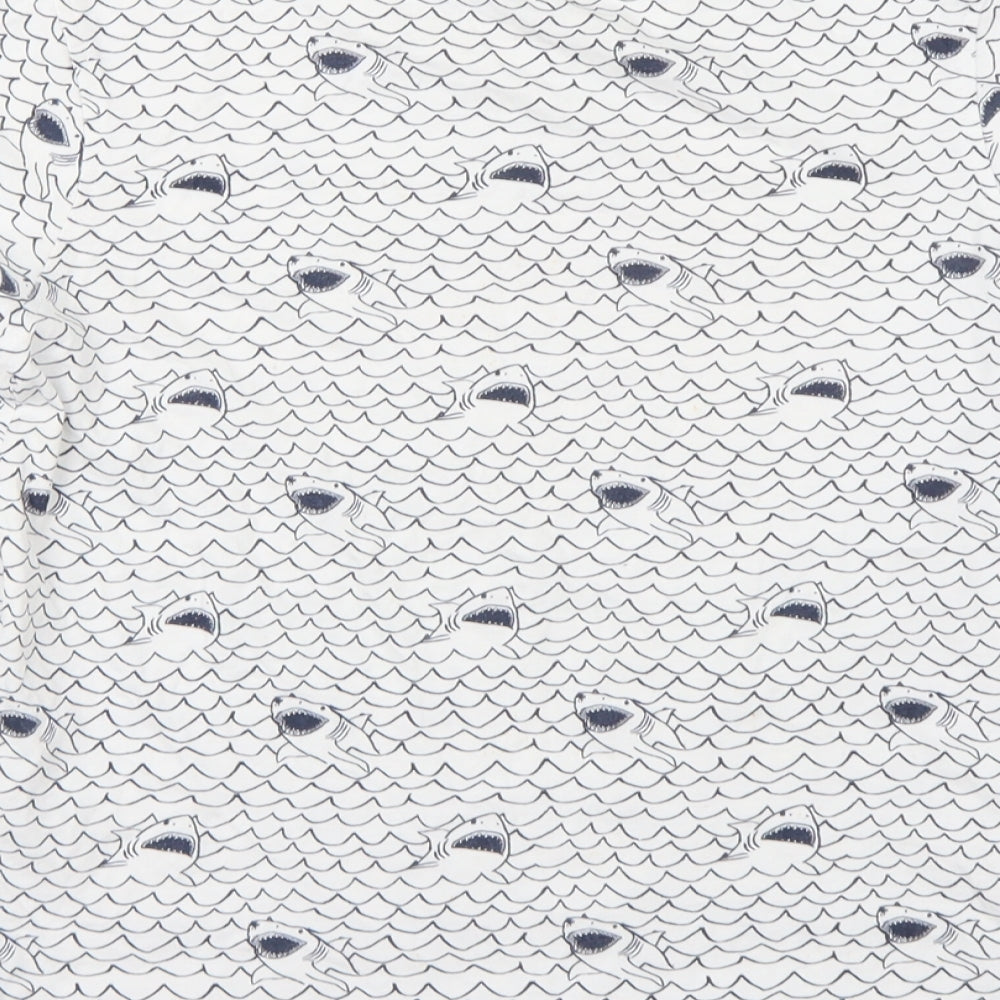 George Boys White   Basic T-Shirt Size 9-10 Years  - Shark print