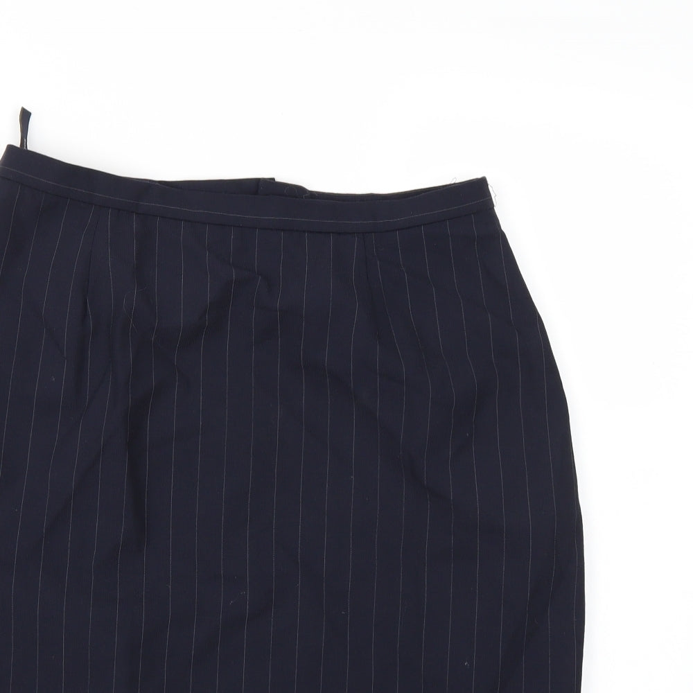 wardobe Womens Blue Striped Rayon A-Line Skirt Size 14