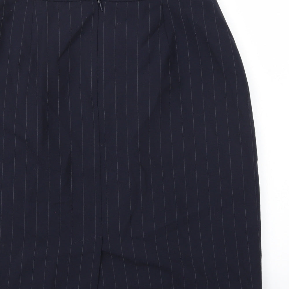 wardobe Womens Blue Striped Rayon A-Line Skirt Size 14