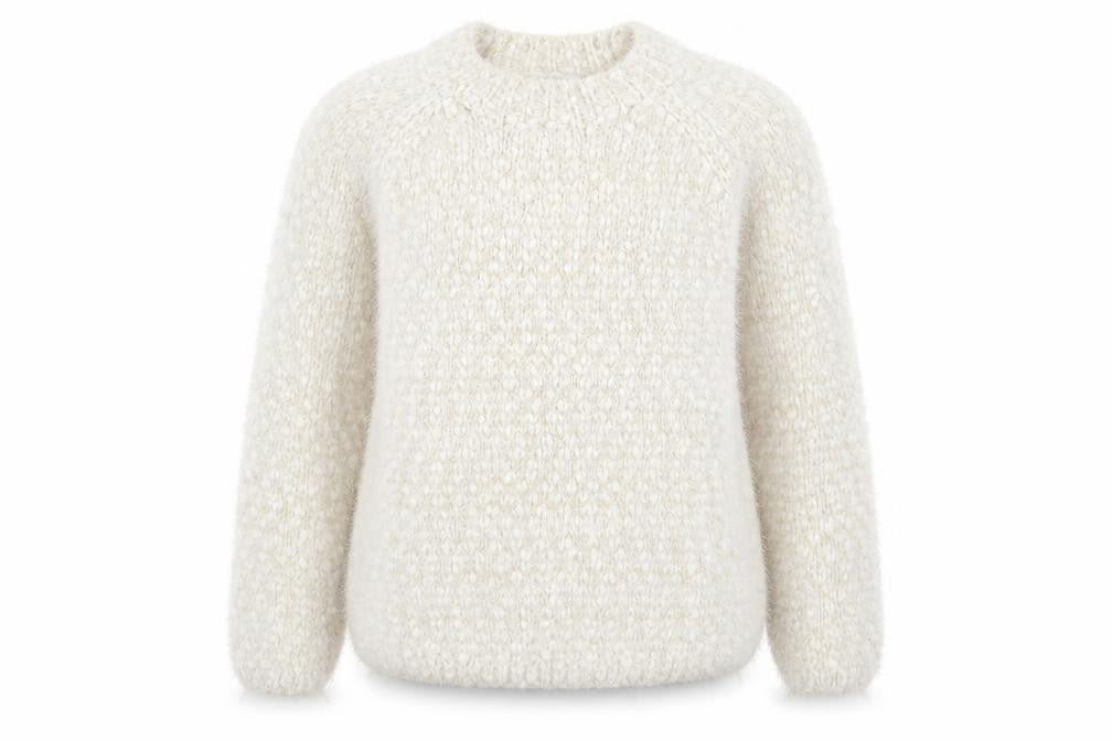 Front view of Candy Couture girls’ beige pullover sweatshirt, size 9, years