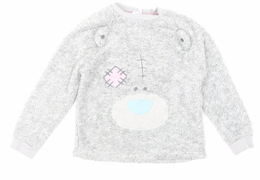 Me to you Girls Grey Animal Print  Top Pyjama Top Size 7-8 Years