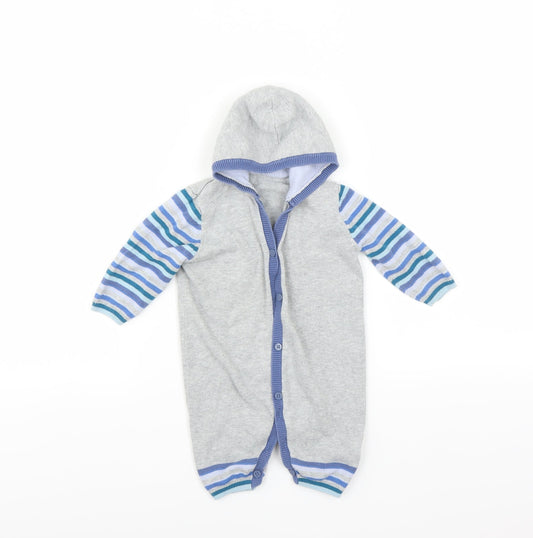 Marks and Spencer Boys Grey   Babygrow One-Piece Size 0-3 Months