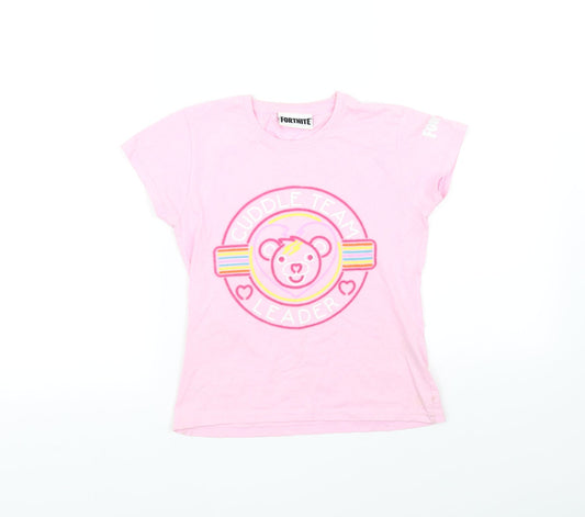 Fortnite Girls Pink   Basic T-Shirt Size S