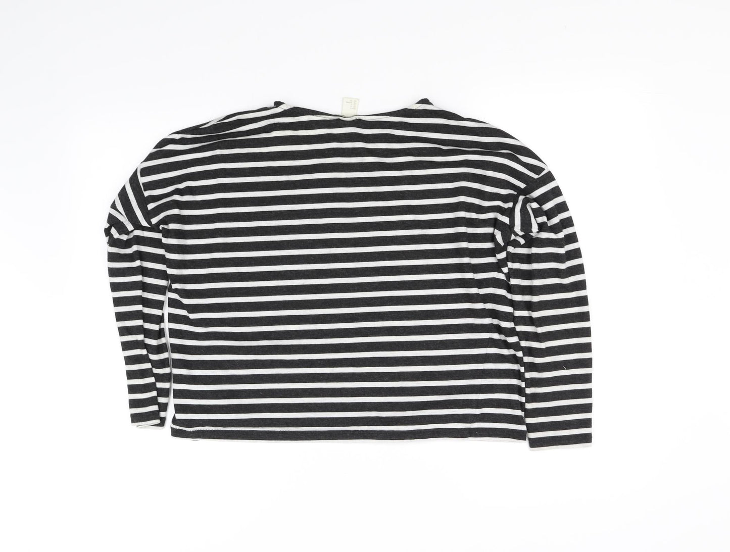 Basic Womens Black Striped  Basic T-Shirt Size S